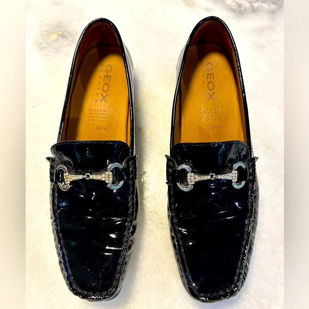 Geox Respira Women Patent Leather Loafers size 39.5